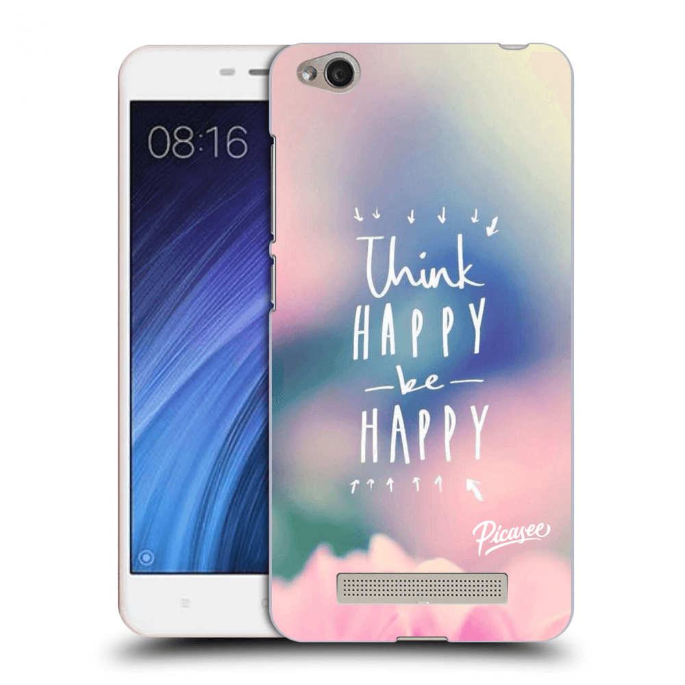 Picasee silikonowe przeźroczyste etui na Xiaomi Redmi 4A - Think happy be happy