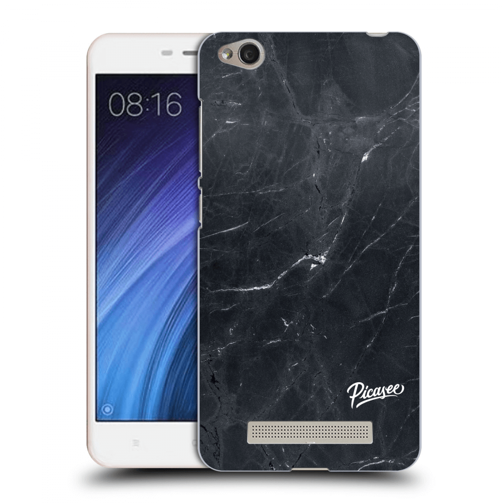 Picasee silikonowe przeźroczyste etui na Xiaomi Redmi 4A - Black marble