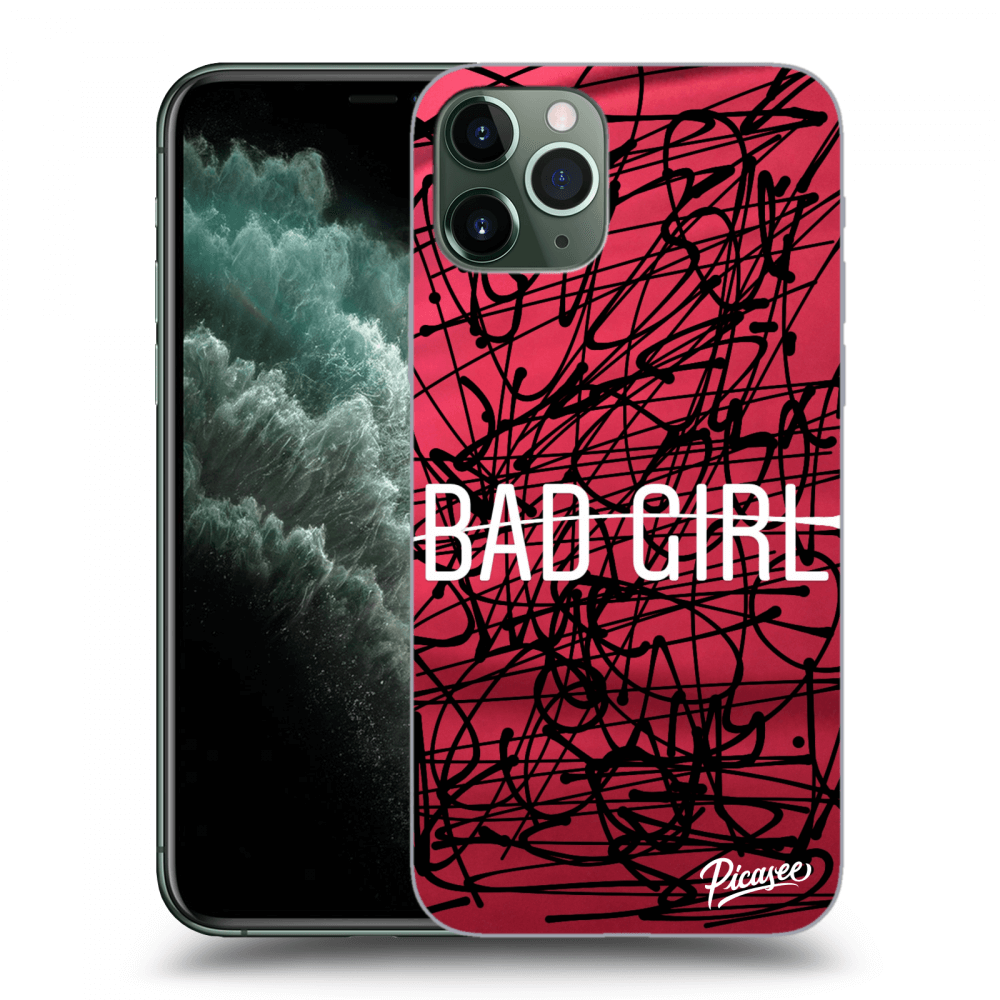 Picasee silikonowe czarne etui na Apple iPhone 11 Pro Max - Bad girl