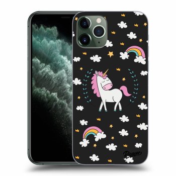 Picasee silikonowe czarne etui na Apple iPhone 11 Pro Max - Unicorn star heaven