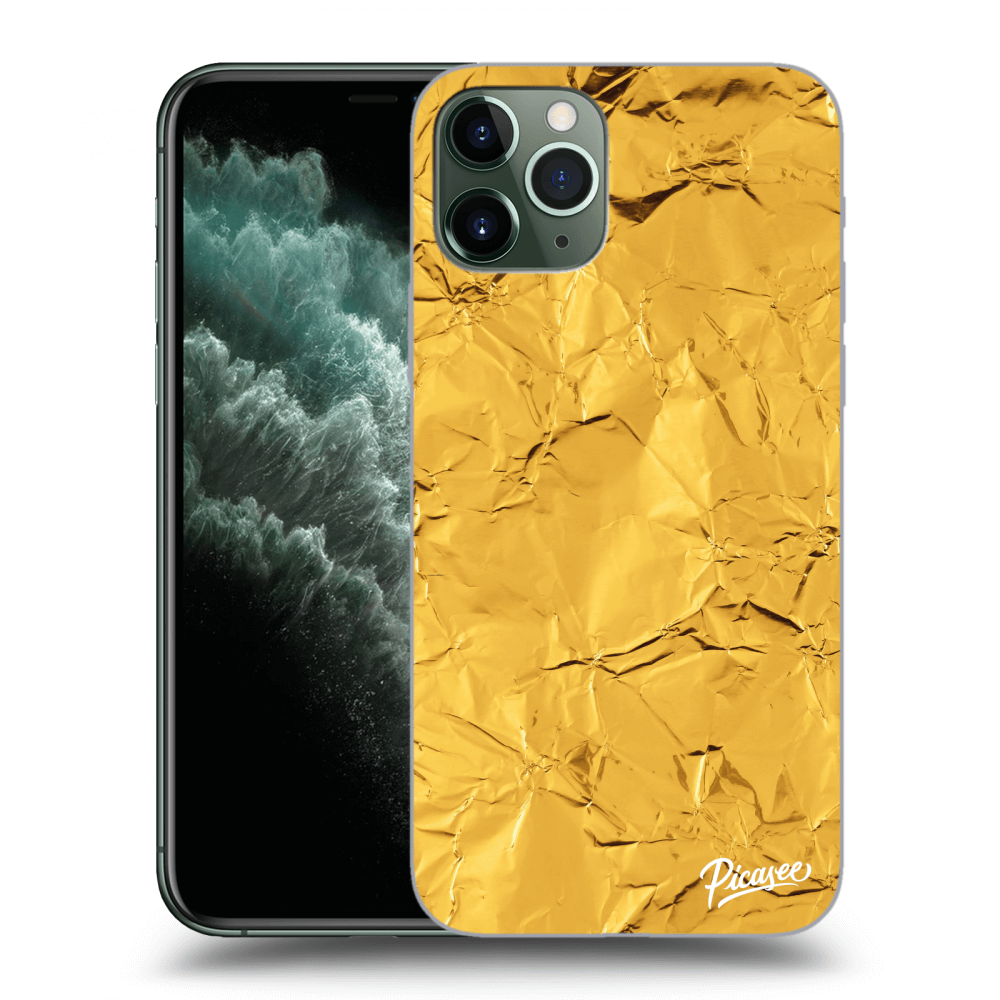 Picasee silikonowe przeźroczyste etui na Apple iPhone 11 Pro Max - Gold