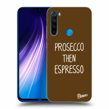 Picasee silikonowe przeźroczyste etui na Xiaomi Redmi Note 8 - Prosecco then espresso