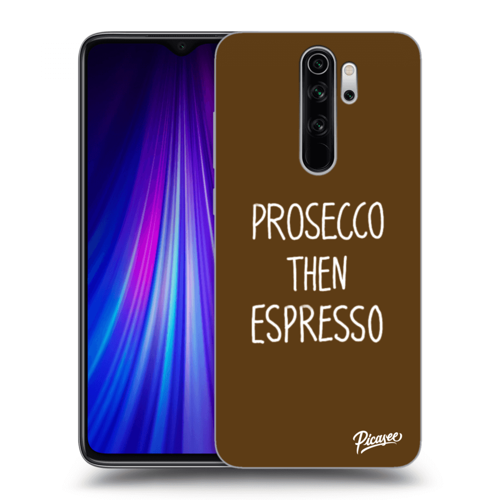 Picasee silikonowe przeźroczyste etui na Xiaomi Redmi Note 8 Pro - Prosecco then espresso