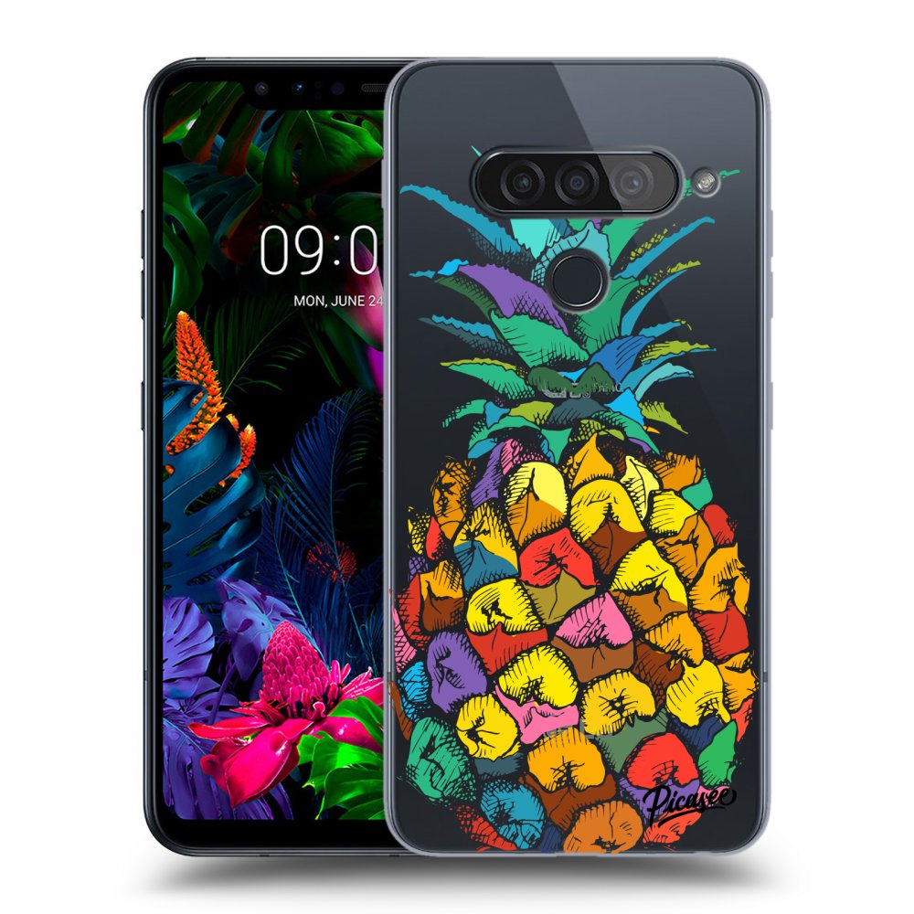 Picasee silikonowe przeźroczyste etui na LG G8s ThinQ - Pineapple