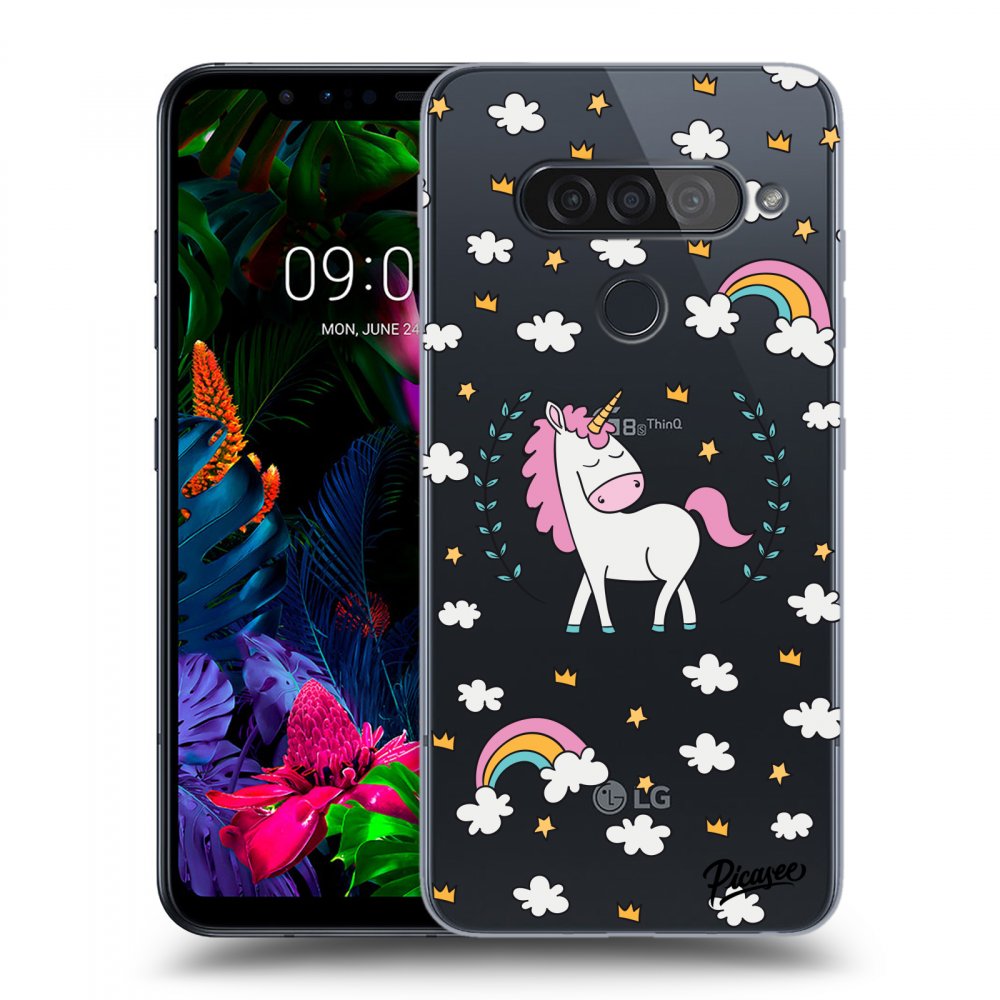 Picasee silikonowe przeźroczyste etui na LG G8s ThinQ - Unicorn star heaven