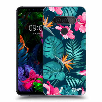 Picasee silikonowe przeźroczyste etui na LG G8s ThinQ - Pink Monstera