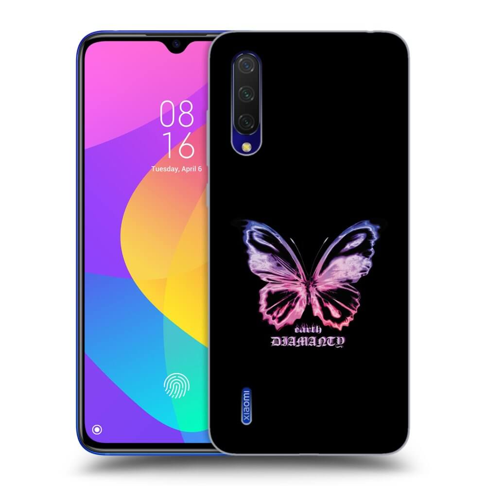 Picasee silikonowe czarne etui na Xiaomi Mi 9 Lite - Diamanty Purple
