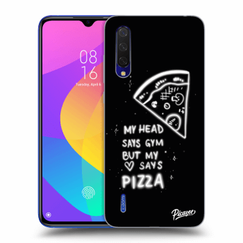 Picasee silikonowe czarne etui na Xiaomi Mi 9 Lite - Pizza