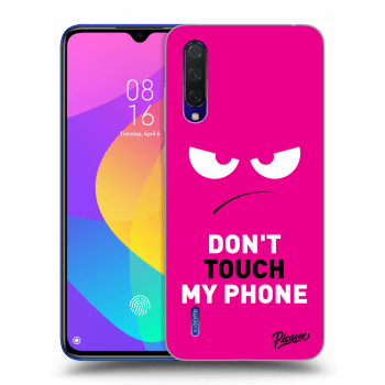 Picasee silikonowe czarne etui na Xiaomi Mi 9 Lite - Angry Eyes - Pink