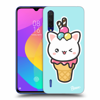 Picasee silikonowe czarne etui na Xiaomi Mi 9 Lite - Ice Cream Cat