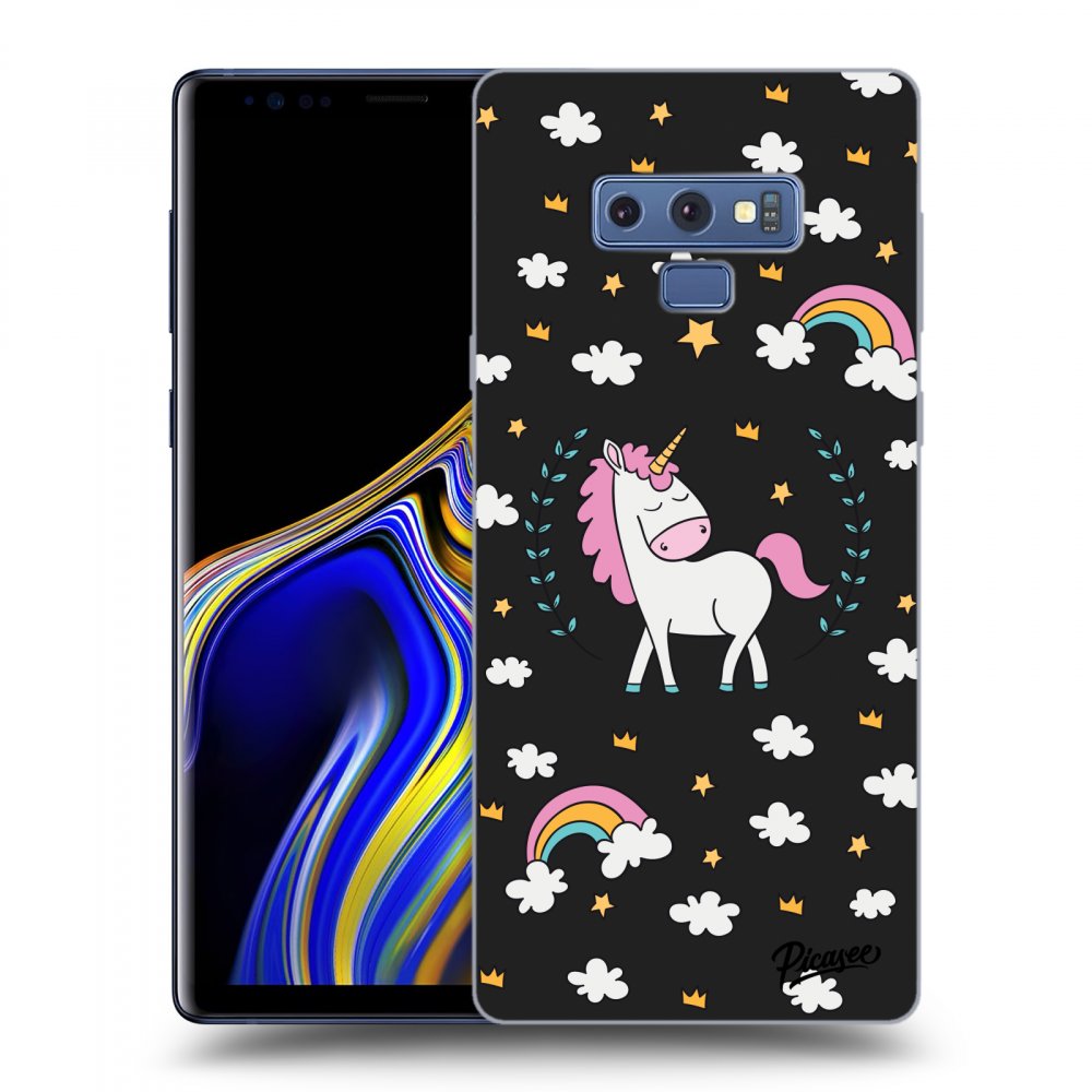 Picasee silikonowe czarne etui na Samsung Galaxy Note 9 N960F - Unicorn star heaven