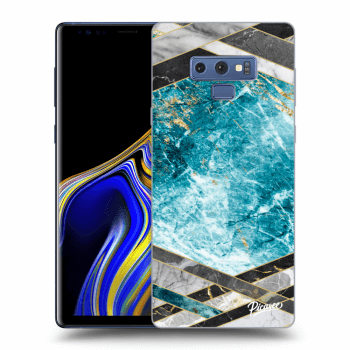 Picasee silikonowe czarne etui na Samsung Galaxy Note 9 N960F - Blue geometry