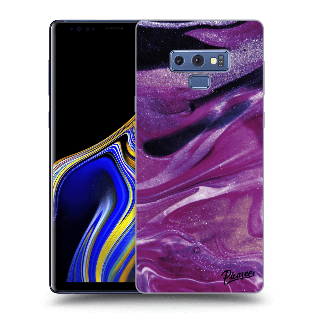 Picasee silikonowe czarne etui na Samsung Galaxy Note 9 N960F - Purple glitter