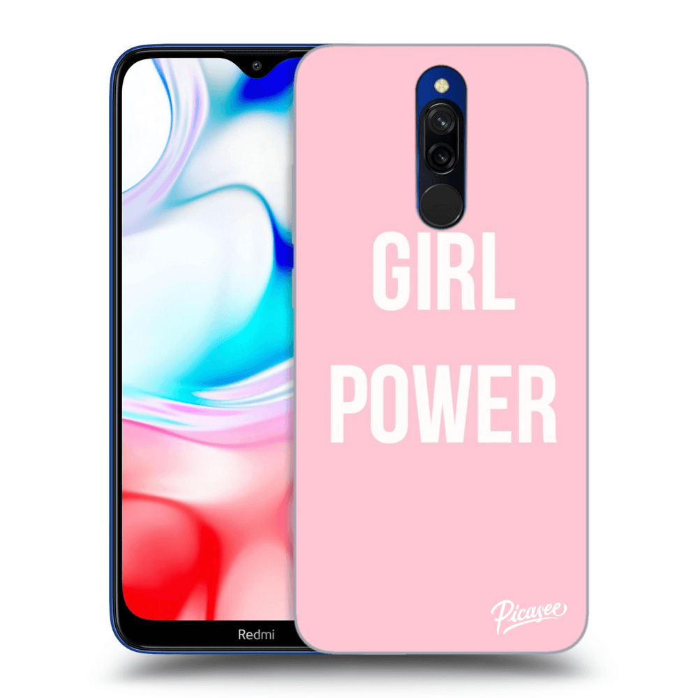 Picasee silikonowe czarne etui na Xiaomi Redmi 8 - Girl power