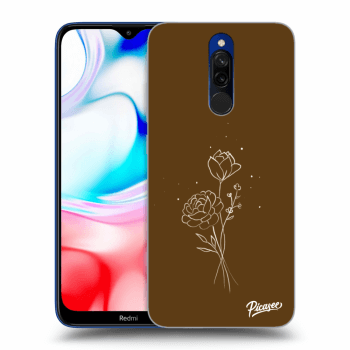 Etui na Xiaomi Redmi 8 - Brown flowers