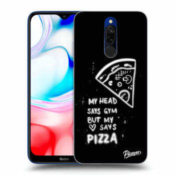 Picasee silikonowe czarne etui na Xiaomi Redmi 8 - Pizza