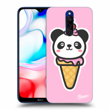 Picasee silikonowe czarne etui na Xiaomi Redmi 8 - Ice Cream Panda