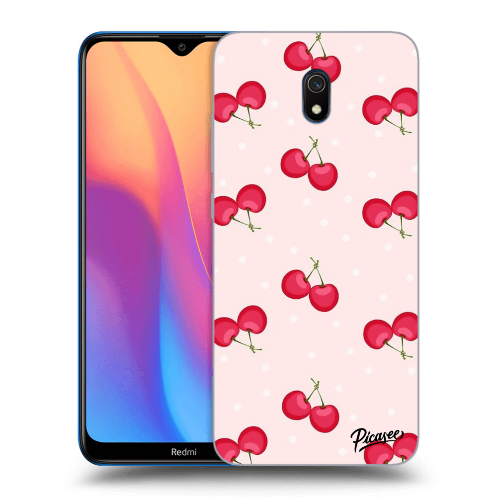 Picasee silikonowe czarne etui na Xiaomi Redmi 8A - Cherries