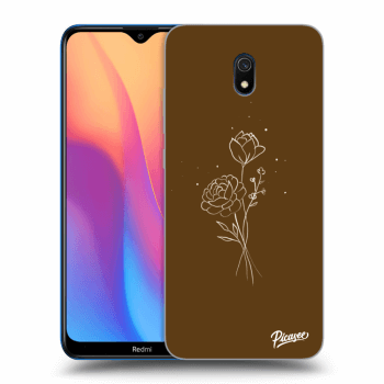 Etui na Xiaomi Redmi 8A - Brown flowers