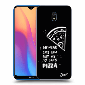 Picasee silikonowe czarne etui na Xiaomi Redmi 8A - Pizza