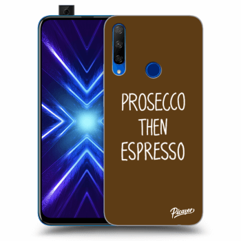 Picasee silikonowe przeźroczyste etui na Honor 9X - Prosecco then espresso