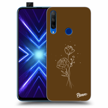 Etui na Honor 9X - Brown flowers