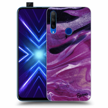 Etui na Honor 9X - Purple glitter