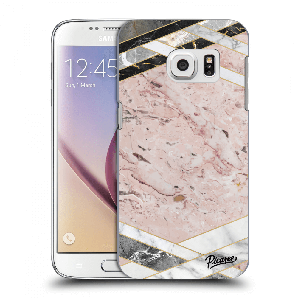 Picasee silikonowe przeźroczyste etui na Samsung Galaxy S7 G930F - Pink geometry
