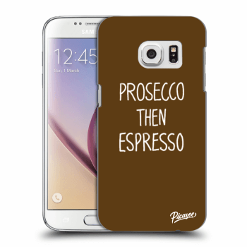 Picasee silikonowe przeźroczyste etui na Samsung Galaxy S7 G930F - Prosecco then espresso