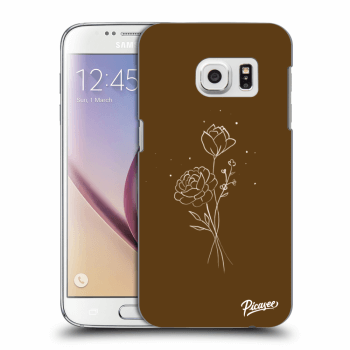 Picasee silikonowe przeźroczyste etui na Samsung Galaxy S7 G930F - Brown flowers