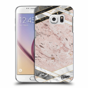 Picasee silikonowe przeźroczyste etui na Samsung Galaxy S7 G930F - Pink geometry