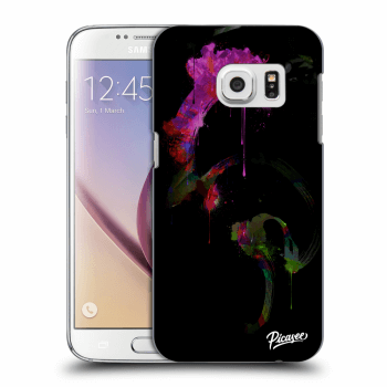 Picasee silikonowe przeźroczyste etui na Samsung Galaxy S7 G930F - Peony black