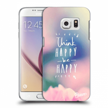 Picasee silikonowe przeźroczyste etui na Samsung Galaxy S7 G930F - Think happy be happy