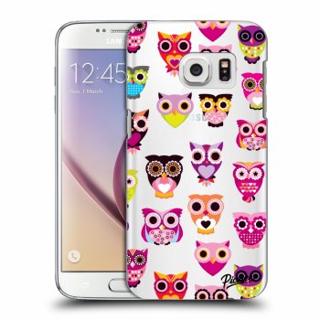 Picasee silikonowe przeźroczyste etui na Samsung Galaxy S7 G930F - Owls