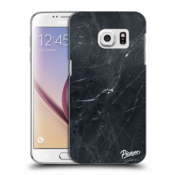 Picasee silikonowe przeźroczyste etui na Samsung Galaxy S7 G930F - Black marble
