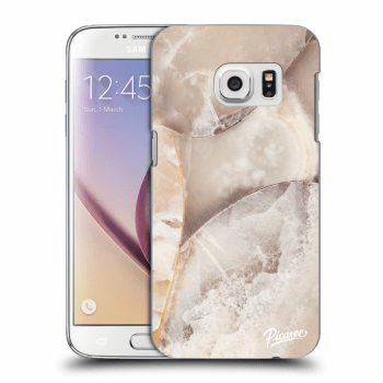 Picasee silikonowe przeźroczyste etui na Samsung Galaxy S7 G930F - Cream marble
