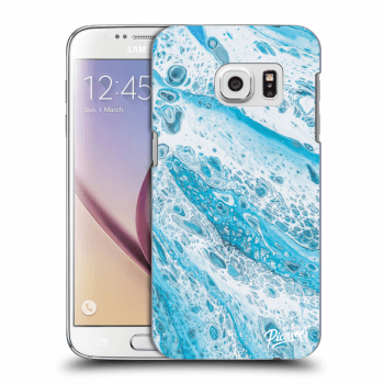 Picasee silikonowe przeźroczyste etui na Samsung Galaxy S7 G930F - Blue liquid