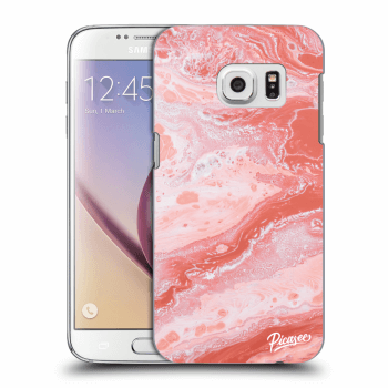 Picasee silikonowe przeźroczyste etui na Samsung Galaxy S7 G930F - Red liquid
