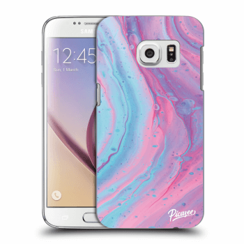 Picasee silikonowe przeźroczyste etui na Samsung Galaxy S7 G930F - Pink liquid