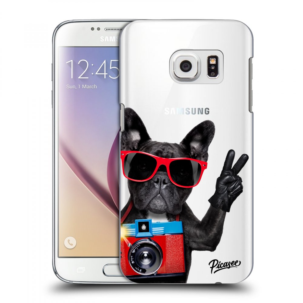 Picasee silikonowe przeźroczyste etui na Samsung Galaxy S7 G930F - French Bulldog