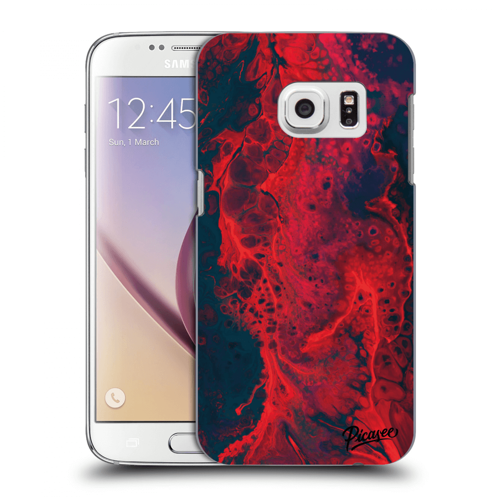 Picasee silikonowe przeźroczyste etui na Samsung Galaxy S7 G930F - Organic red