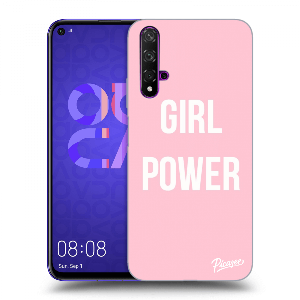 Picasee silikonowe czarne etui na Huawei Nova 5T - Girl power