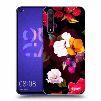 Picasee silikonowe przeźroczyste etui na Huawei Nova 5T - Flowers and Berries