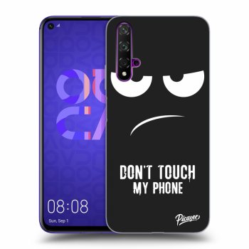 Picasee silikonowe czarne etui na Huawei Nova 5T - Don't Touch My Phone