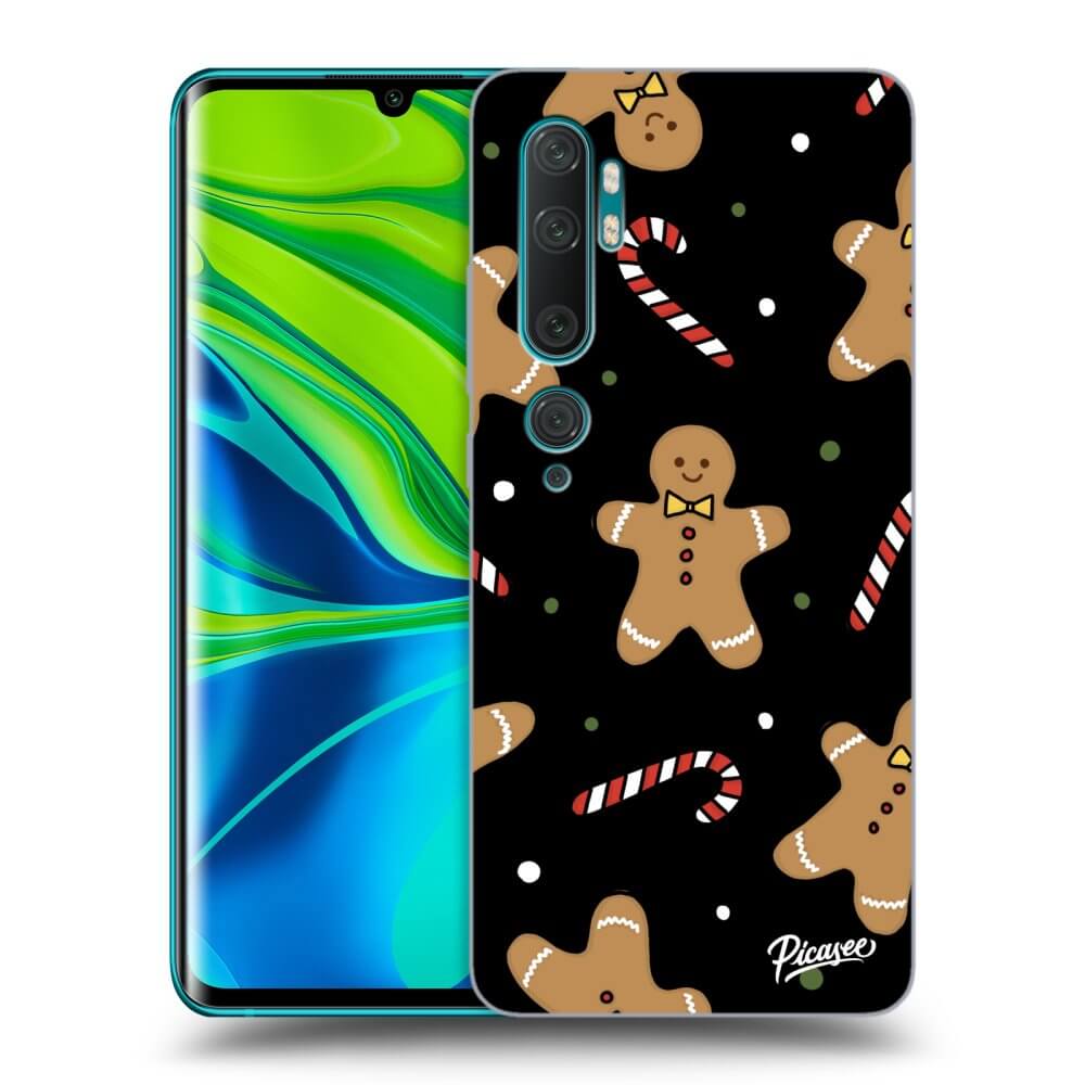 Picasee silikonowe czarne etui na Xiaomi Mi Note 10 (Pro) - Gingerbread