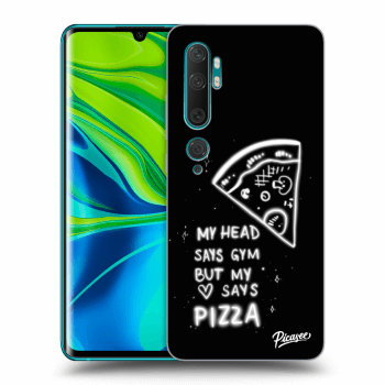 Picasee silikonowe czarne etui na Xiaomi Mi Note 10 (Pro) - Pizza