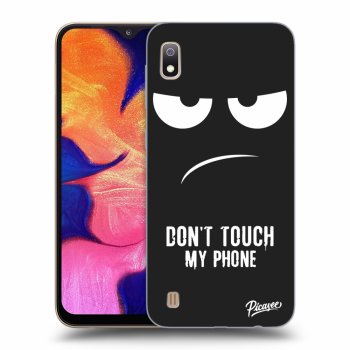 Picasee silikonowe czarne etui na Samsung Galaxy A10 A105F - Don't Touch My Phone