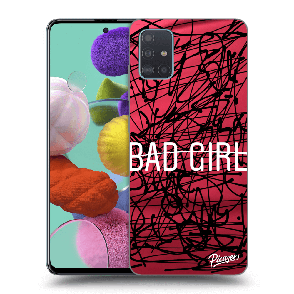 Picasee silikonowe czarne etui na Samsung Galaxy A51 A515F - Bad girl