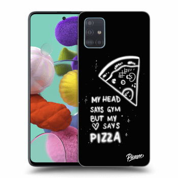 Picasee silikonowe czarne etui na Samsung Galaxy A51 A515F - Pizza