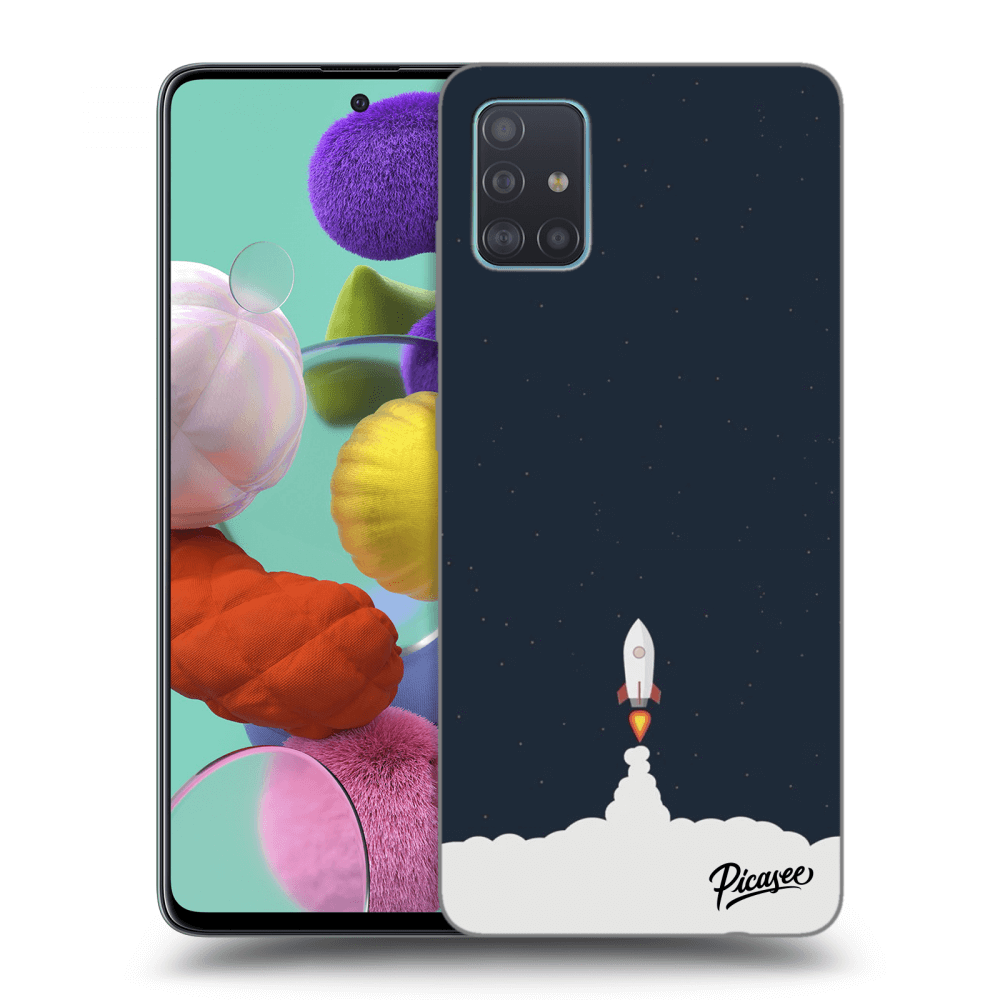 Picasee silikonowe czarne etui na Samsung Galaxy A51 A515F - Astronaut 2